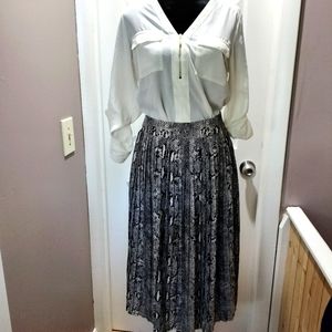 J. Crew Snakeskin Pleated Mini Skirt